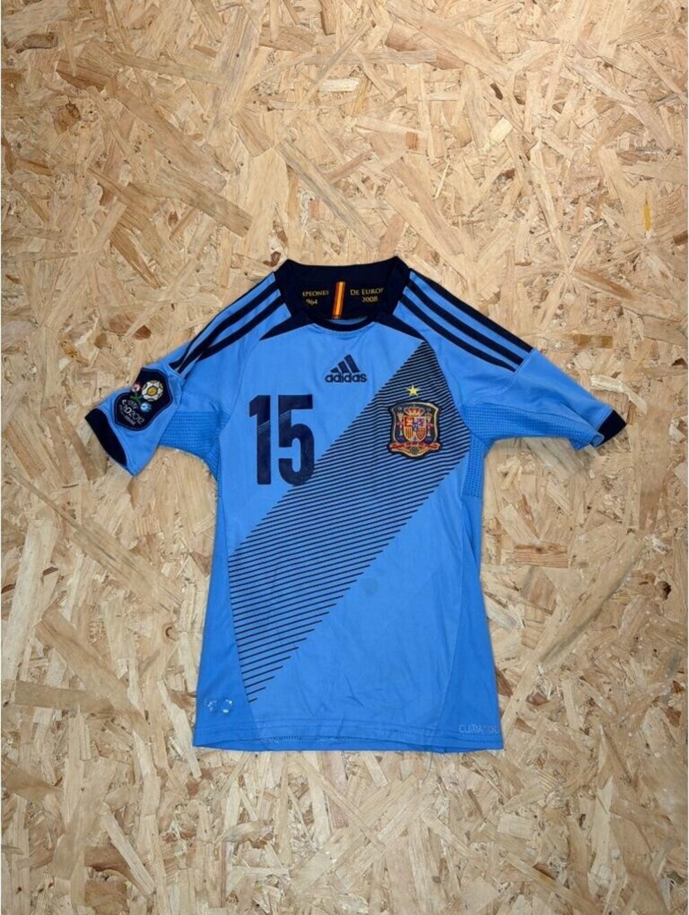 Sergio Ramos Spain Jersey 15 Adidas Euro 2012 Blue Away Soccer Shirt Youth